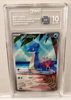 Pokemon TCG Misty's Lapras Destined Rivals 194/182 Illustration Rare TAG 10 - Image 1