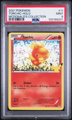 2021 Pokemon McDonald's Collection Torchic-Holo #11 PSA 9 Mint - Image 1