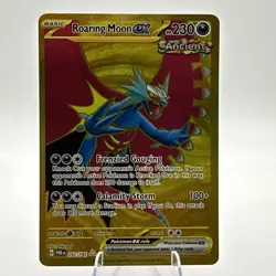 2023 Paradox Rift Roaring Moon ex 262/182 Hyper Rare Gold Pokemon TCG - Image 1