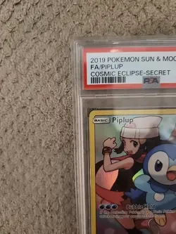 2019 POKEMON SUN & MOON COSMIC ECLIPSE SECRET #239 FULL ART/PIPLUP PSA 9 - Image 3