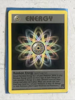 Rainbow Energy (80) Rare Unlimited Team Rocket 80/82 LP Pokemon TCG - Image 1