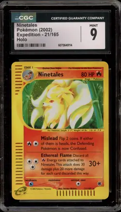 Pokemon Ninetales Expedition Holo Rare #21 CGC 9 Mint - Image 1