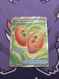 Pokemon TCG Buddy Buddy Poffin 167/132 Ultra Rare Mega Evolution NM - Image 1