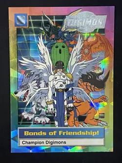 Digimon Card Bonds of Friendship! 1 of 32 Holo Foil Prism Rare 2000 Digimon Card - Image 1