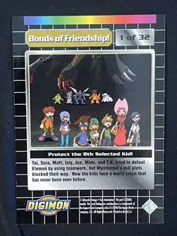 Digimon Card Bonds of Friendship! 1 of 32 Holo Foil Prism Rare 2000 Digimon Card - Image 2