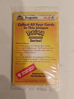 Sealed Dragonite Pokemon The First Movie WB Promo Black Star 1999 Card WOTC New - Image 1