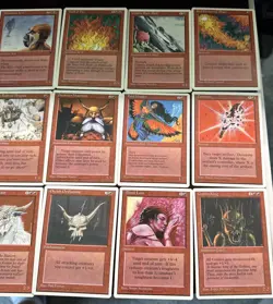 Vintage MTG Lot: 1995 4th Edition 32 DIFFERENT Red Cards No Dupes Light Play LP - Image 2