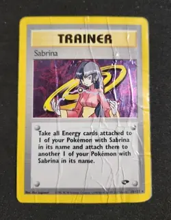 Pokemon TCG WOTC Sabrina Trainer Gym Challenge Holo Card 20/132 DMG - Image 1