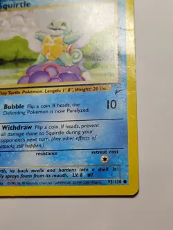 Vintage Pokemon Card - 2000 Pokemon TCG - Base Set 2 Squirtle 93/130 - Image 4