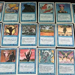 Vintage MTG Lot: 1995 4th Edition 32 DIFFERENT Blue Cards No Dupes Light Play - Image 3