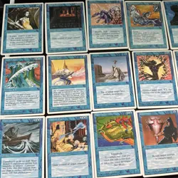 Vintage MTG Lot: 1995 4th Edition 32 DIFFERENT Blue Cards No Dupes Light Play - Image 4