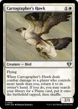 NM Foil Cartographer's Hawk, MTG, Commander Masters, Magic the Gathering, 18 - Image 1