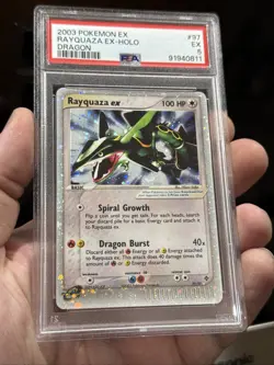 2003 POKEMON EX DRAGON #97 RAYQUAZA EX-HOLO PSA 5 - Image 2