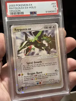 2003 POKEMON EX DRAGON #97 RAYQUAZA EX-HOLO PSA 5 - Image 3