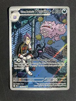 Team Rockets Wheezing #199/182 Illustration Rare Holo Pokemon Destined Rivals NM - Image 1