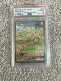 Pokemon TCG Iron Hands ex Paradox Rift 248/182 Special Illustration 🔥PSA 10🔥 - Image 1