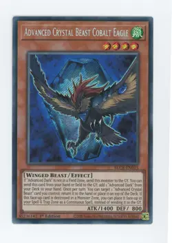 Yugioh Advanced Crystal Beast Cobalt Eagle BLCR-EN015 Secret Rare 1st NM x3 Play - Image 1