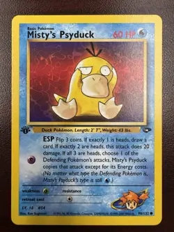 Misty's Psyduck 90/132 1st Edition Gym Challenge Vintage Pokemon TCG Card LP - Image 1