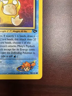 Misty's Psyduck 90/132 1st Edition Gym Challenge Vintage Pokemon TCG Card LP - Image 5