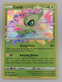 Pokemon TCG Celebi Vivid Voltage Holo Card 009/185 Amazing Rare Nm English - Image 2