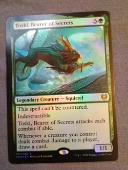 Toski, Bearer of Secrets 1x FOIL KHM MTG Kaldheim Rare NM green - Image 1