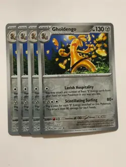 Pokemon Card Paldean Fates 4x Playset Reverse Holographic Gholdengo 067/091 NM - Image 1