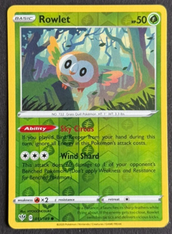 Pokemon TCG Rowlet Darkness Ablaze 011/189 Reverse Holo Common Mint - Image 1