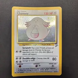 Pokemon TCG Base Set 2 Chansey 3/130 Vintage Holo NM with swirl! - Image 1