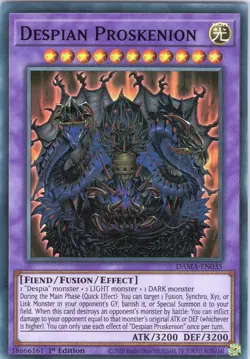 Despian Proskenion DAMA-EN035 - Super Rare 1st Edition YuGiOh TCG Card - Image 1