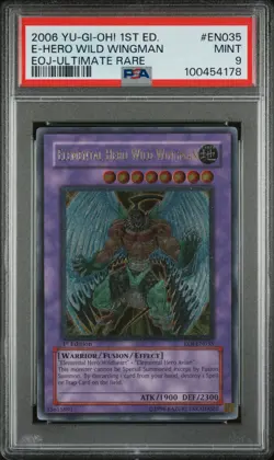 2006 YUGIOH 1ST EOJ-EN035 ELEMENTAL HERO WILD WINGMAN ULT PSA 9 MINT #100454178 - Image 1