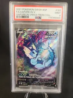 Vaporeon v SWSH181 Black Star Promo Holo Card Pokemon TCG PSA 9 Mint Graded - Image 1