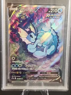 Vaporeon v SWSH181 Black Star Promo Holo Card Pokemon TCG PSA 9 Mint Graded - Image 5