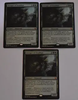 3X AVENGER OF ZENDIKAR vs Eldrazi Green Rare Creature FOIL MAGIC GATHERING CARD - Image 2