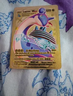 Pokemon 2020 Lapras VMAX G-Max Pump Gold Card SV111/SV122 - Image 2