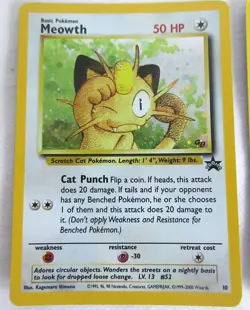 POKEMON 2 CARD LOT UNPLAYED MEOWTH 10 BLACK STAR PROMO DARK WEEZING 1ST EDITION - Image 2