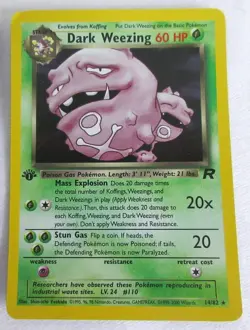 POKEMON 2 CARD LOT UNPLAYED MEOWTH 10 BLACK STAR PROMO DARK WEEZING 1ST EDITION - Image 3