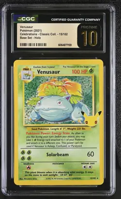 CGC 10 PRISTINE Venusaur 2021 Celebrations 15/102 Base Set Pokemon Card - Image 1