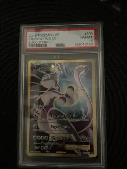 Pokemon XY Evolutions 2016 Mewtwo EX Full Art Card 103/108 PSA 8 Graded - Image 1