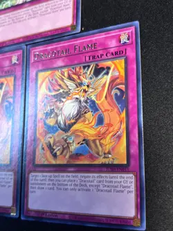 Dracotail Flame & DracoTail Horn JUSH-EN010/EN011 - Rare - 1st Edition - 3 Cards - Image 3