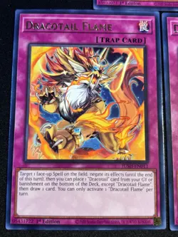 Dracotail Flame & DracoTail Horn JUSH-EN010/EN011 - Rare - 1st Edition - 3 Cards - Image 4