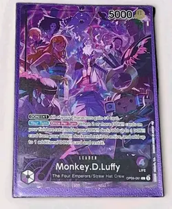 Collectible Monkey.D.Luffy OP09-061 Leader 2nd Anniversary Set Promo Card Holo - Image 1