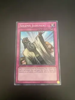Solemn Judgment - LCJW-EN182 - Secret Rare 1st Edition Yugioh - Image 1