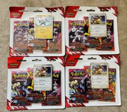 Pokemon Destined Rivals blister LOT OF 4 SEALED Package Damaged On The Sides - Image 1