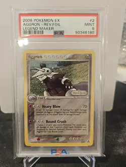 2006 Pokemon EX Legend Maker Aggron 2/92 Reverse Holo Foil PSA 9 Stamped - Image 1