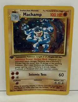 Pokemon Machamp 1st edition Holo 8/102 HP (Rare) Good Condition - Image 1