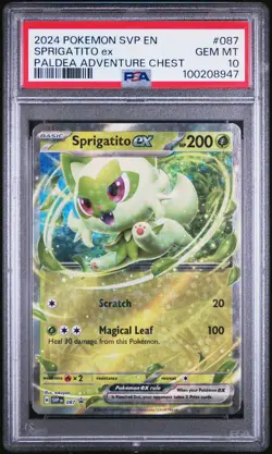 2024 POKEMON SVP EN-SV BLACK STAR PROMO #087 SPRIGATITO EX PSA 10 - Image 1