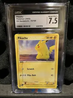 2003 Pokemon EX Sandstorm Set Pikachu 72 /100 CGC 7.5 - Image 1