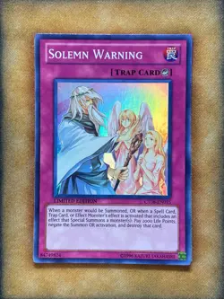 Yugioh Solemn Warning CT08-EN015 Super Rare Limited Edition NM - Image 1