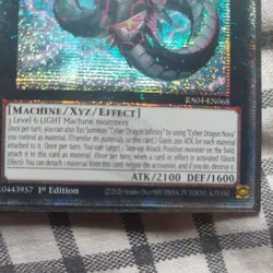 Yugioh Cyber Dragon Infinity Alt Art RA04-EN068 Quarter Century Secret Rare - Image 2