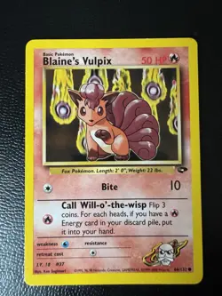 Blaine’s Vulpix 66/132 - Gym Challenge - Unlimited - Pokemon - AUTHENTIC - Image 1
